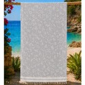 Fouta Fleur de Lys gris clair