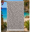 Fouta Fleur de Lys taupe