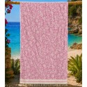 Fouta Fleur de Lys rose persan
