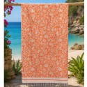 Fouta Fleur de Lys orange