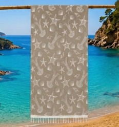 Fouta Fidji taupe gris