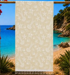 Fouta Fidji beige vanille