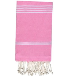 Serviette de plage mykonos rose dragée