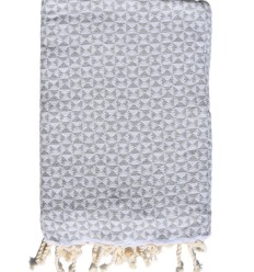 Fouta couple papillon gris
