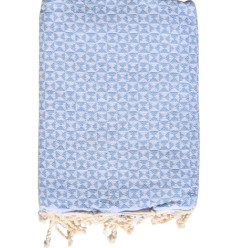 Fouta couple papillon bleu ciel