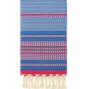 Fouta arabesque bleu avec rayures