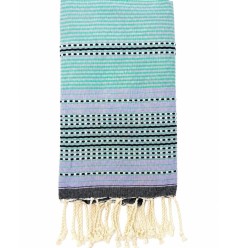Fouta arabesque lavande avec rayures