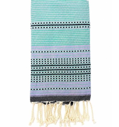 Fouta arabesque lavande avec rayures