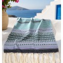 Fouta arabesque lavande avec rayures