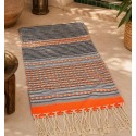 Fouta arabesque orange et gris