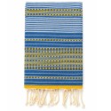 Fouta arabesque jaune et bleu