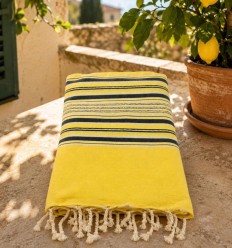 Fouta arabesque jaune