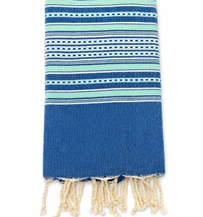 Fouta arabesque bleu