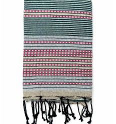 Fouta arabesque beige et gris 2