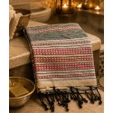 Fouta arabesque beige et gris