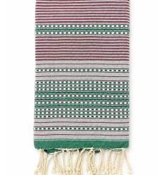 Fouta arabesque vert et gris