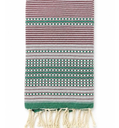 Fouta arabesque vert et gris