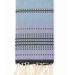 Fouta arabesque bleu et lavande 2
