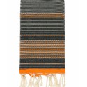 Fouta arabesque orange et gris