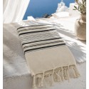 Fouta arabesque crème et noir