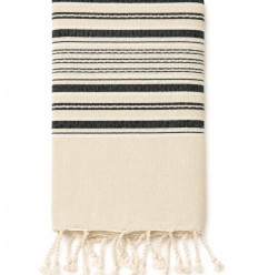 Fouta arabesque crème et noir 2