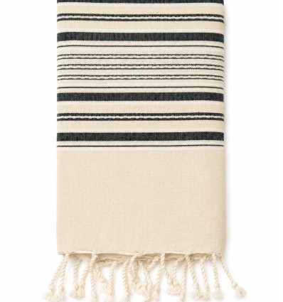 Fouta arabesque crème et noir