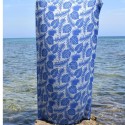 Fouta Amazon bleu et gris clair
