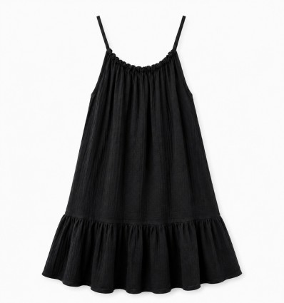 Robe de plage noire - Robe de plage - Robe de plage noire en coton