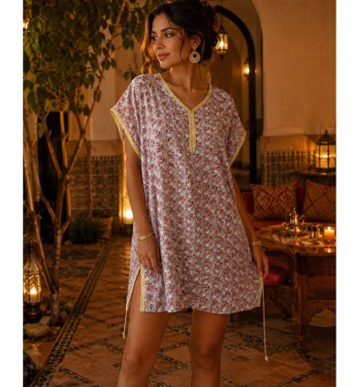Robe caftan fleurie - Robe de plage