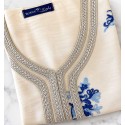 Abito caftano in broccato azzurro