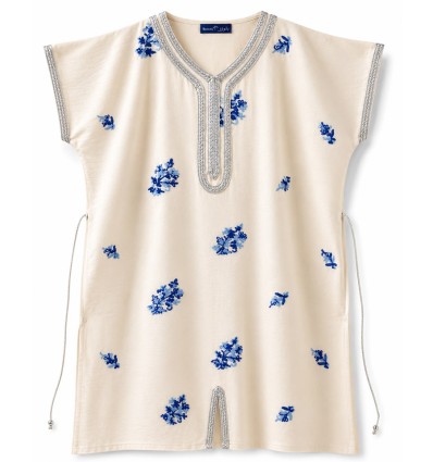 Robe Caftan Brocard Azure