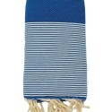 Grande fouta nid d'abeille bleu
