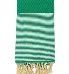 Grande fouta nid d'abeille verte