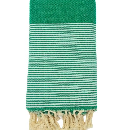 Grande fouta nid d'abeille verte