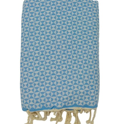Fouta couple papillon bleu moyen