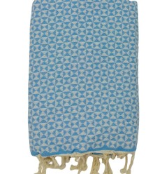 Fouta couple papillon bleu azur clair