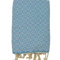 Fouta couple papillon bleu azur clair