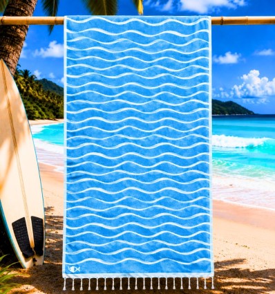 Fouta Hawaï Bleu Azur