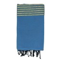 Jeté bleu moyen à lurex doré 150x250 cm