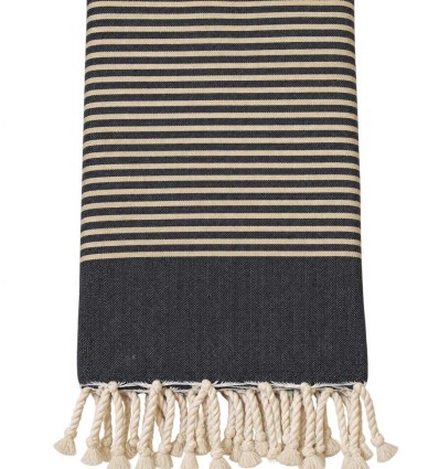 Fouta Lurex Doré Gris Noir
