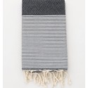 Fouta nid d'abeille gris foncé