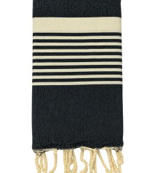 Fouta arthur bleu guède foncé avec rayures