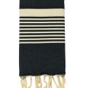Fouta arthur bleu guède foncé avec rayures
