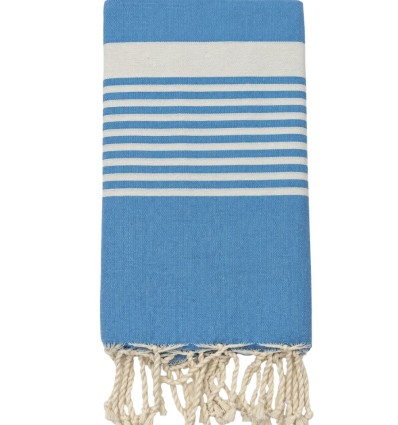 Fouta arthur bleu roi clair avec rayures
