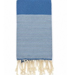 Fouta nid d'abeile bleu roi