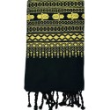 Fouta khomsa noire et dorée