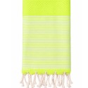 Fouta nid d'abeille vert fluo très clair