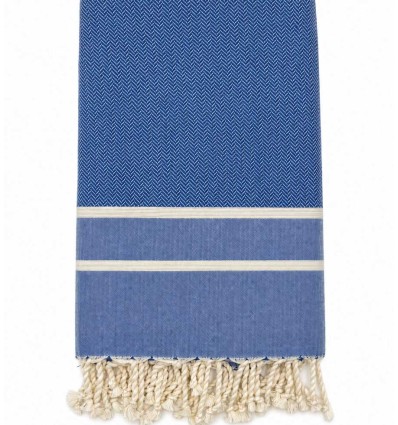 Fouta chevron bleu