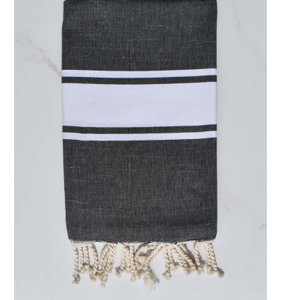 Fouta plate gris ardoise avec fil lurex