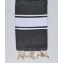 Fouta plate gris ardoise avec fil lurex